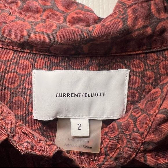 Women’s Current/Elliott The Percy Road Blouse Croc Brown Size 2 or Size Medium - Picture 7 of 11